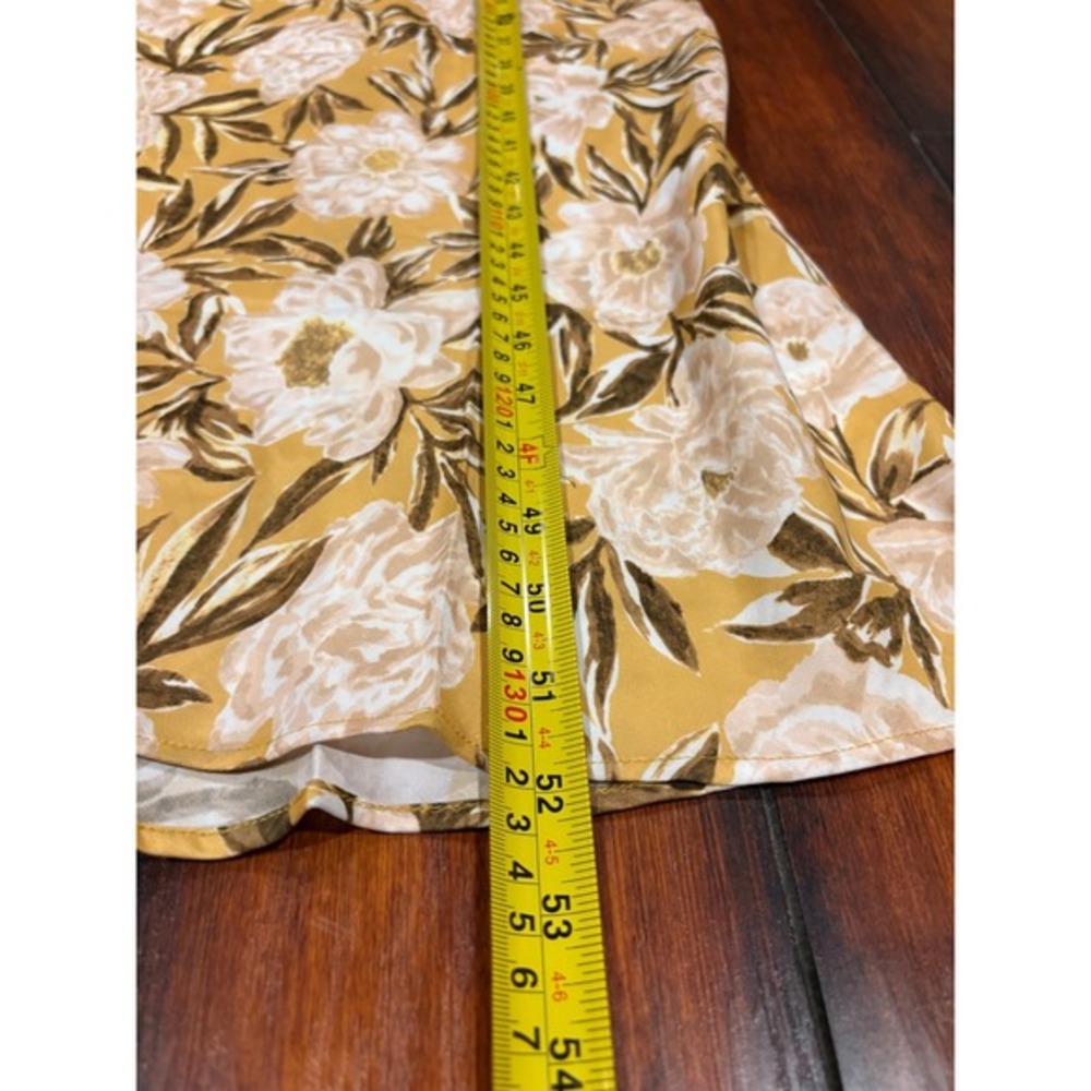 New Madewell Women's Floral Ruffle Strap Midi Dress Size 6 Yellow Ivory Print - Picture 5 of 8